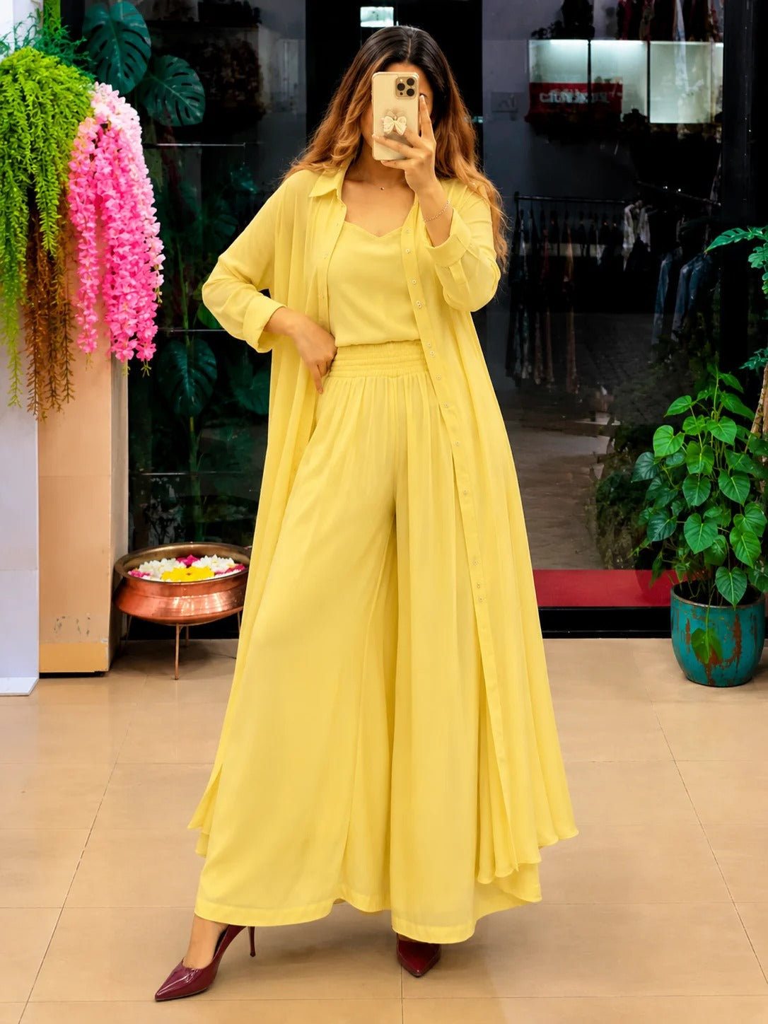 Women's 3-Piece Co-Ord Set with Long Shrug