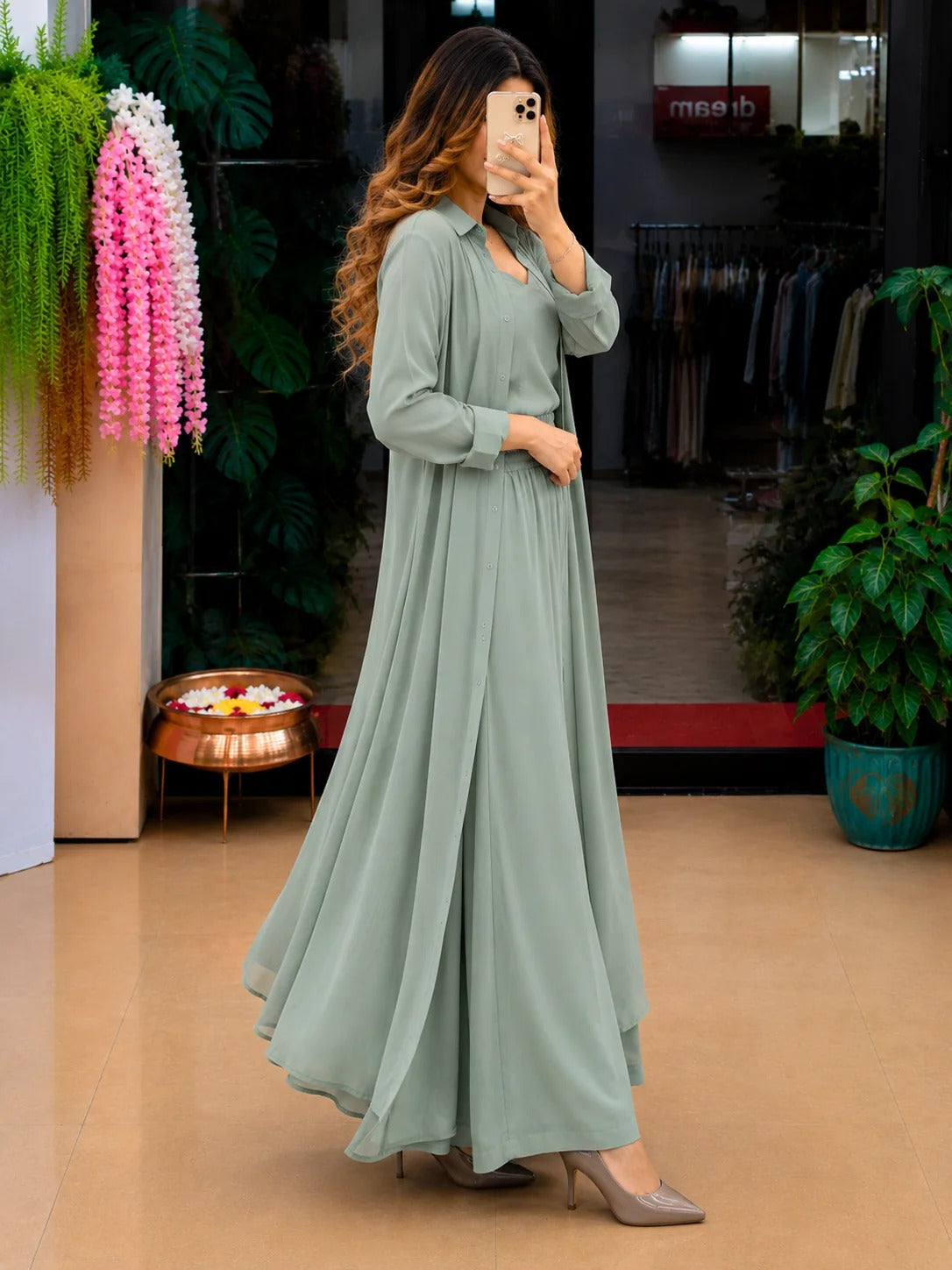 Women's 3-Piece Co-Ord Set with Long Shrug