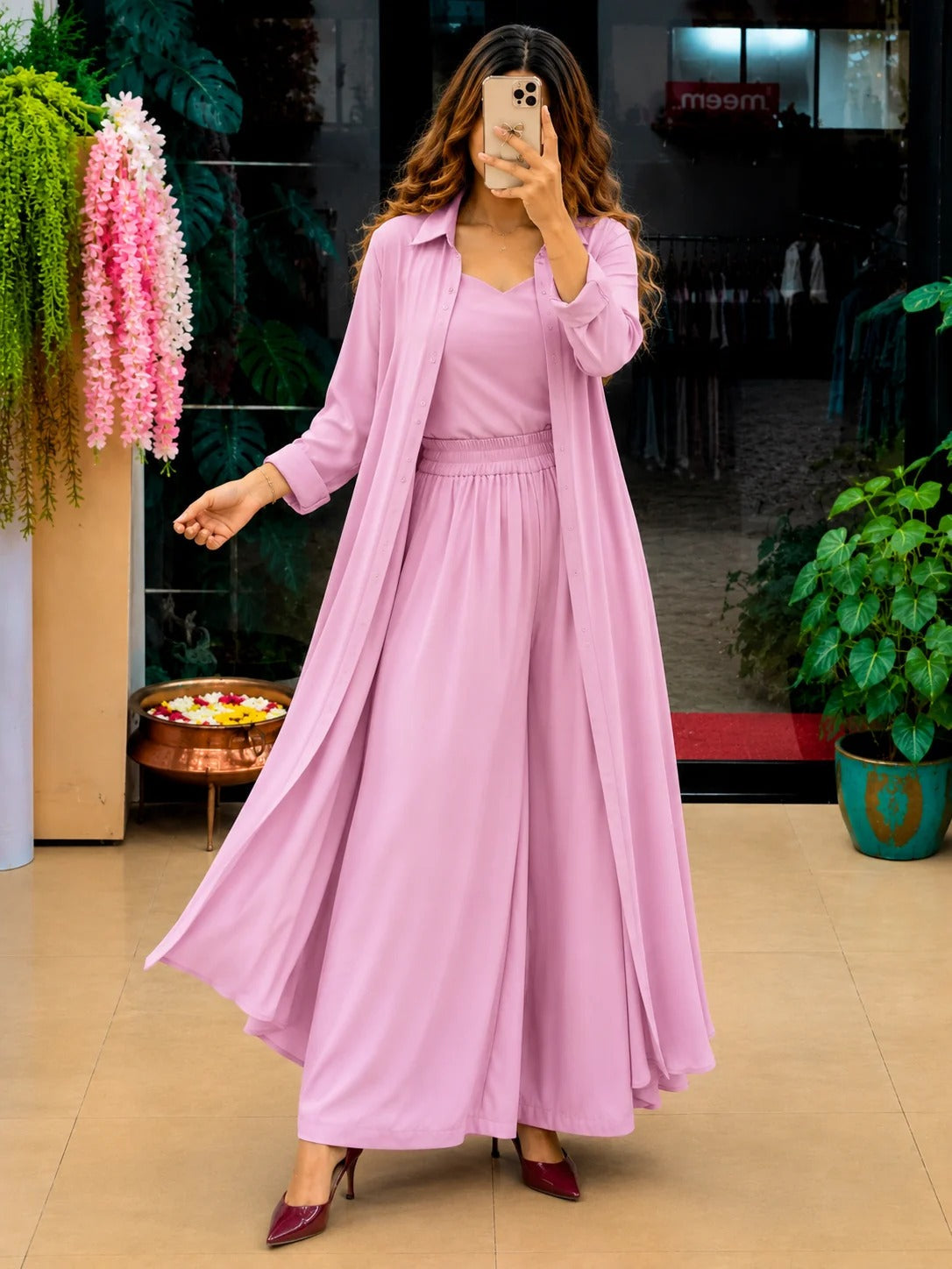 Women's 3-Piece Co-Ord Set with Long Shrug