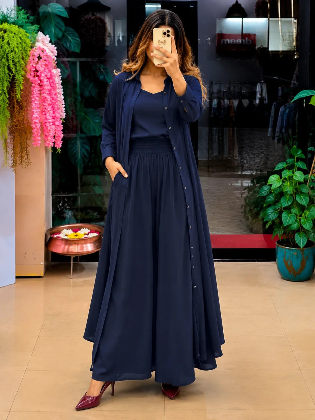 Women's 3-Piece Co-Ord Set with Long Shrug
