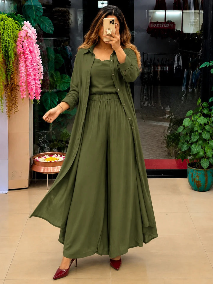 Women's 3-Piece Co-Ord Set with Long Shrug