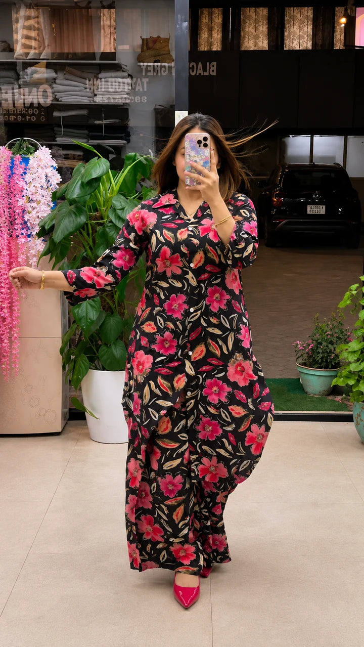 Roselle Noir Floral Co-Ord Set