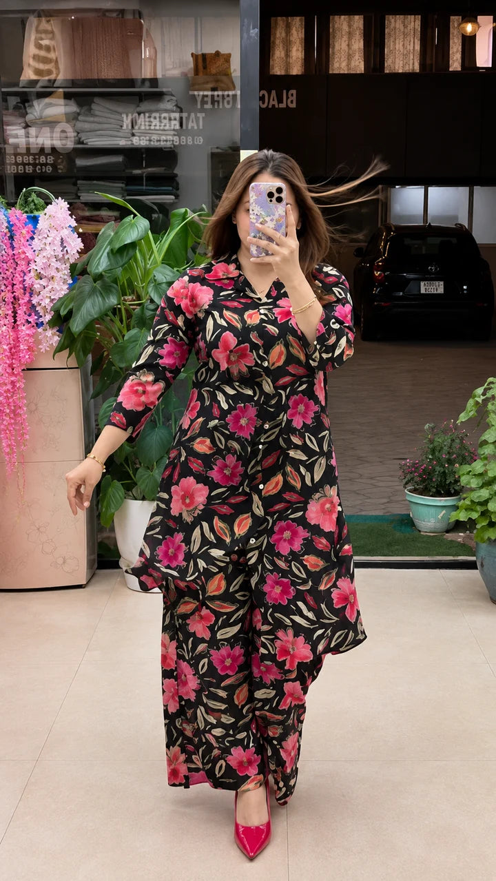 Roselle Noir Floral Co-Ord Set
