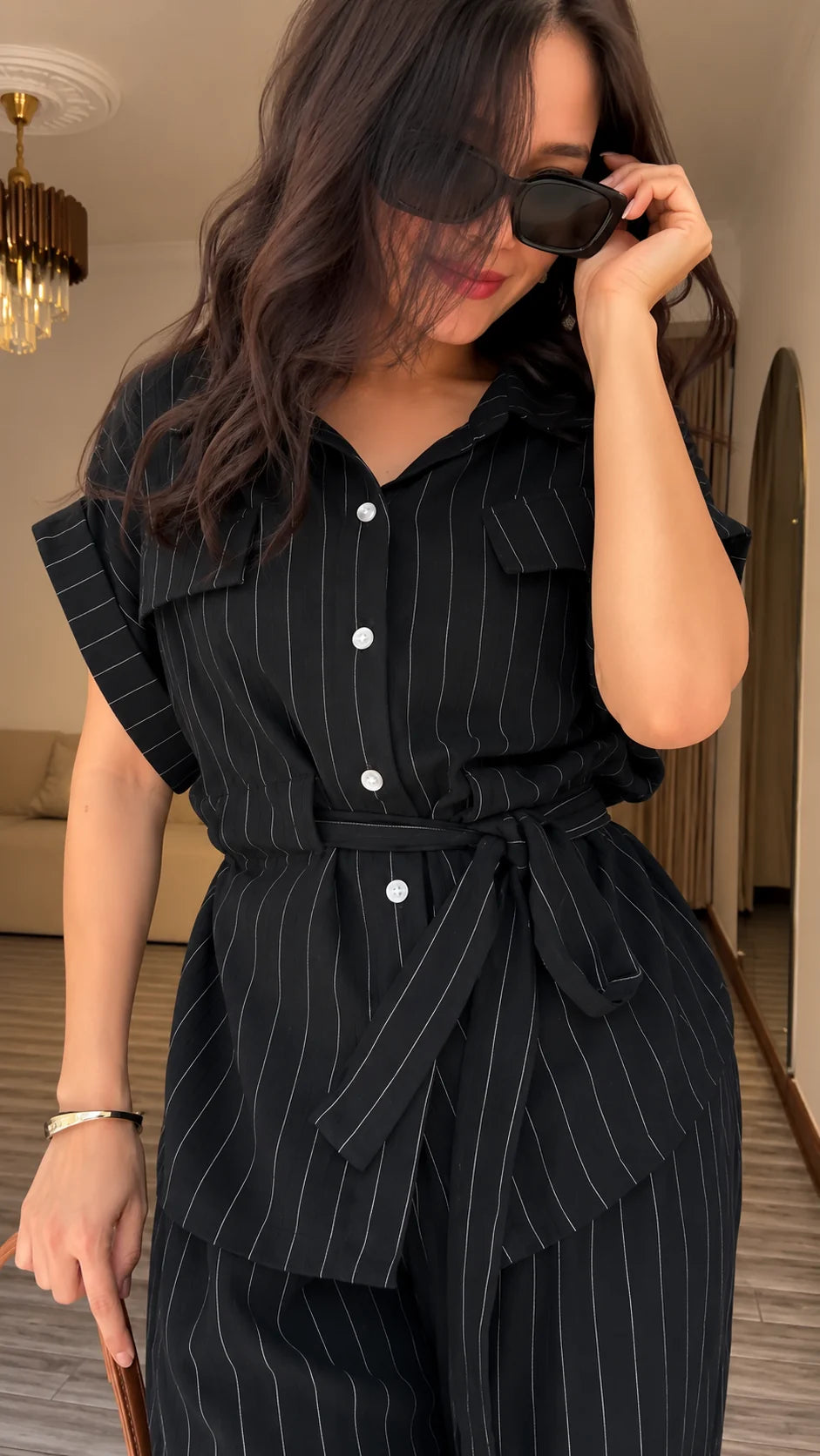 Midnight Muse Pinstripe Co-Ord Set