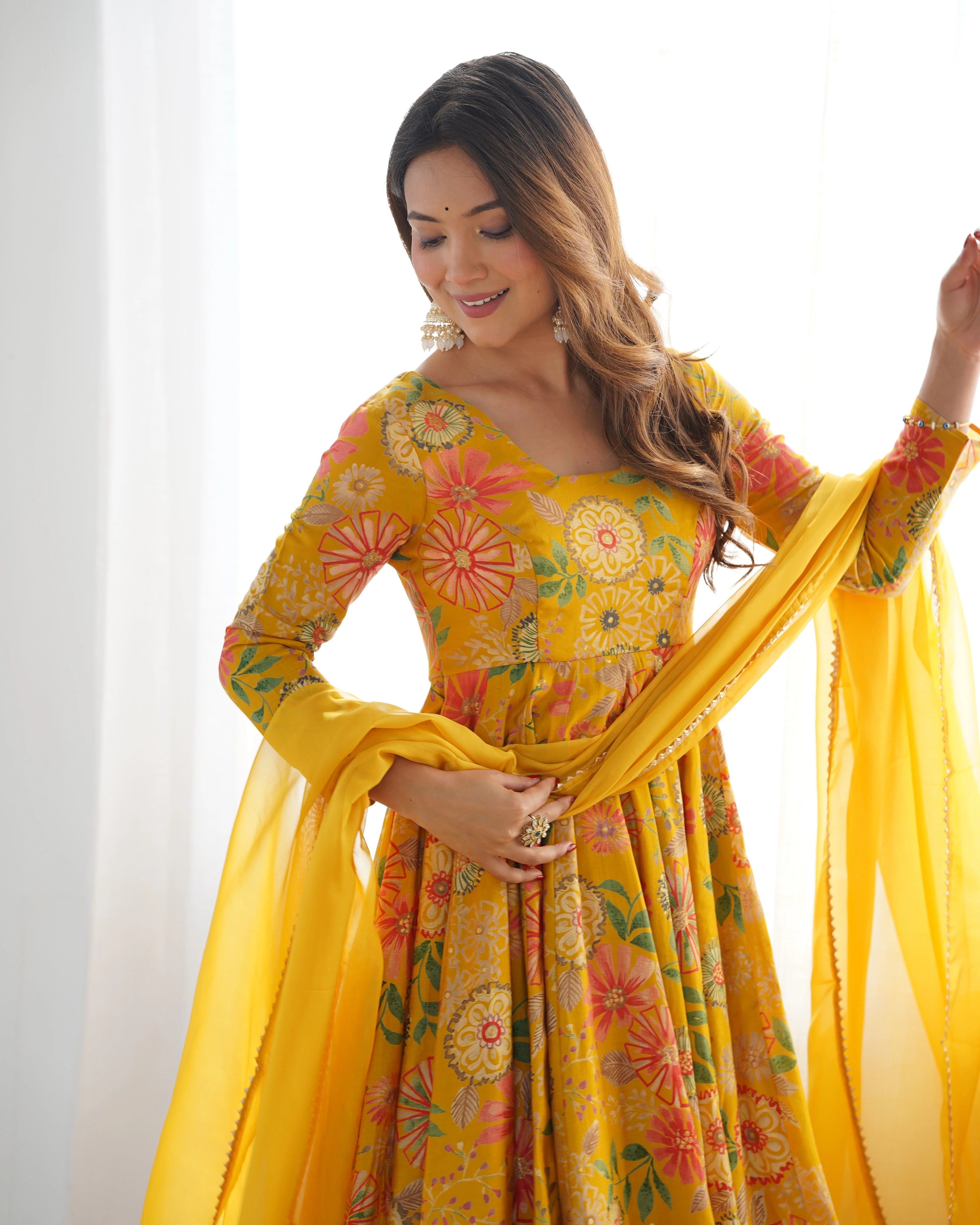 Beautiful Floral Design And Super Kurta Set