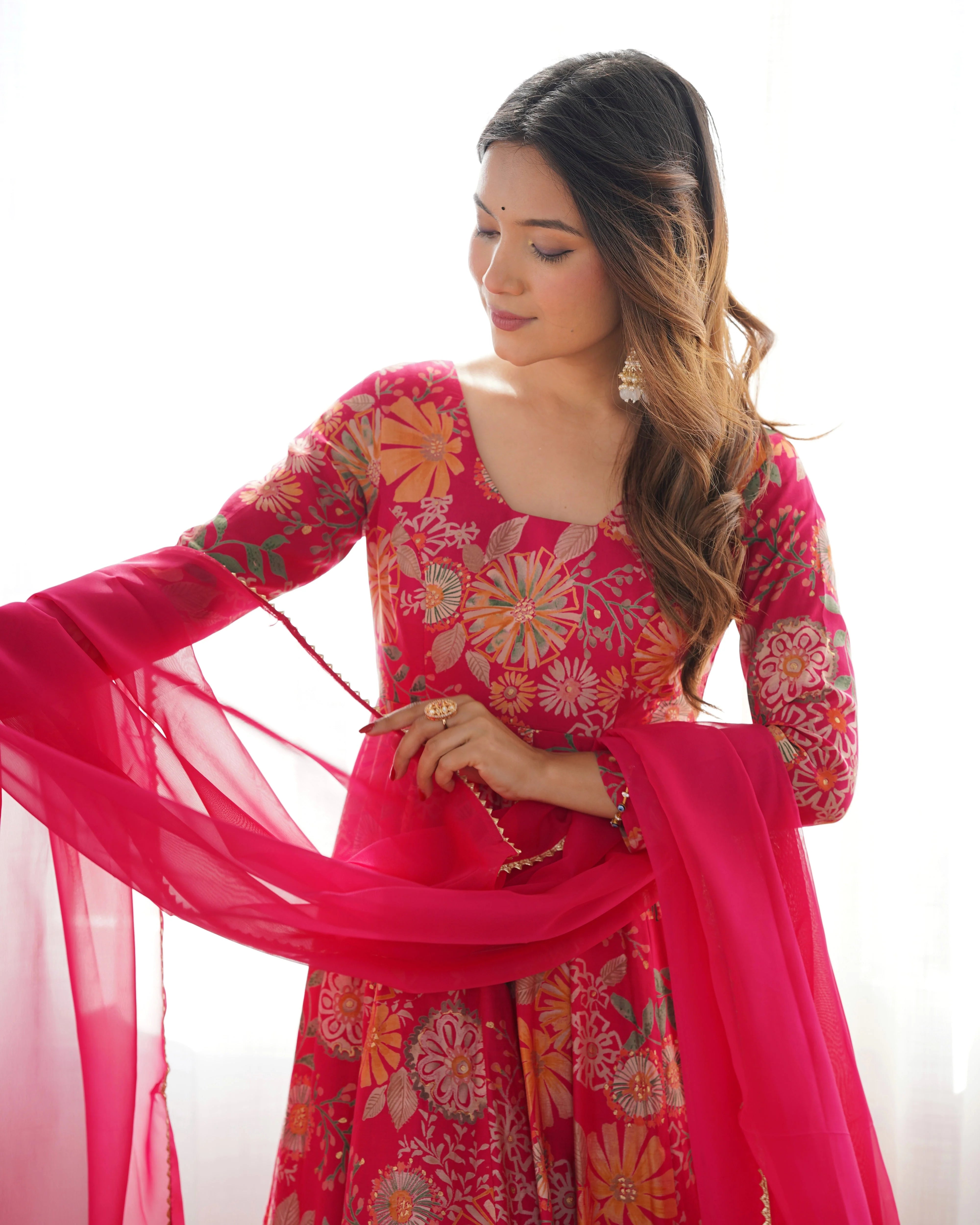 Beautiful Floral Design And Super Kurta Set